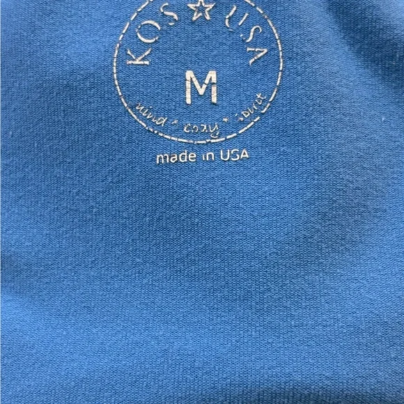 Y2K Jazzercise Blue Strappy Back Built In Bra Tank Top M USA Yoga Workout - Picture 5 of 6